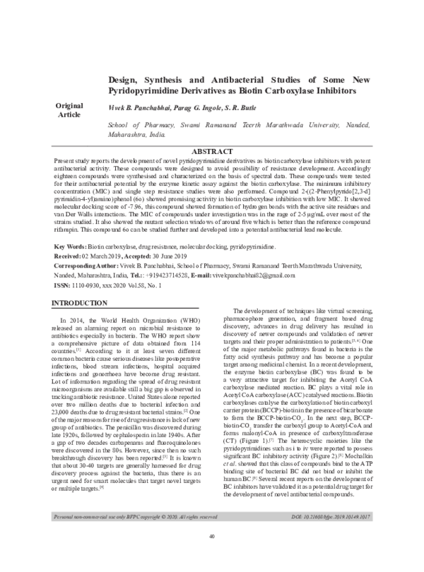 (PDF) Design, Synthesis and Antibacterial Studies of Some New ...
