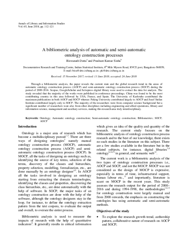 (PDF) A bibliometric analysis of automatic and semi-automatic ontology ...
