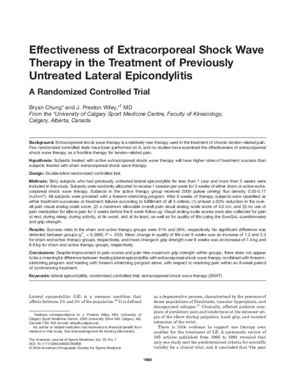 (PDF) The Effectiveness of Extracorporeal Shock Wave Therapy vs. Local ...