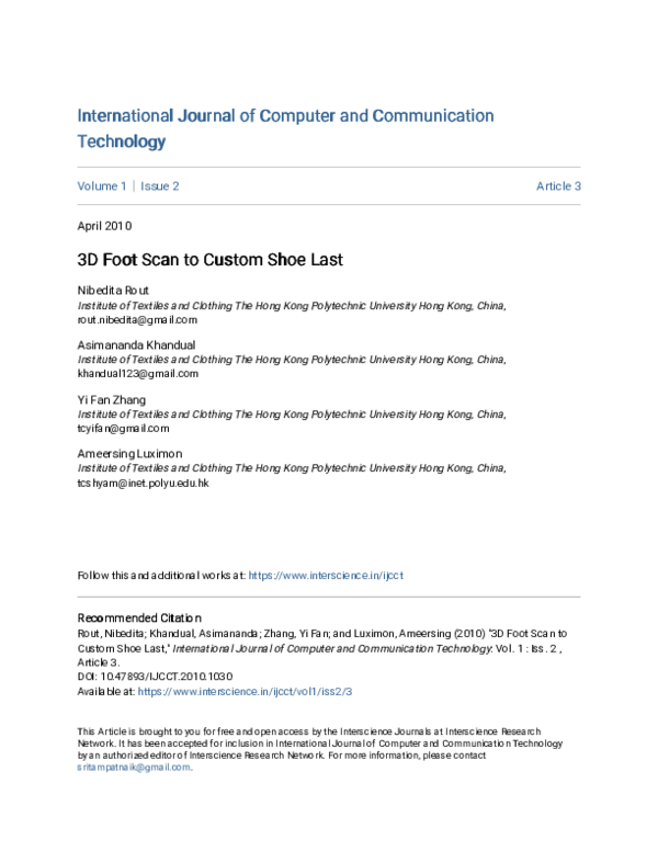 (PDF) 3D Foot Scan to Custom Shoe Last