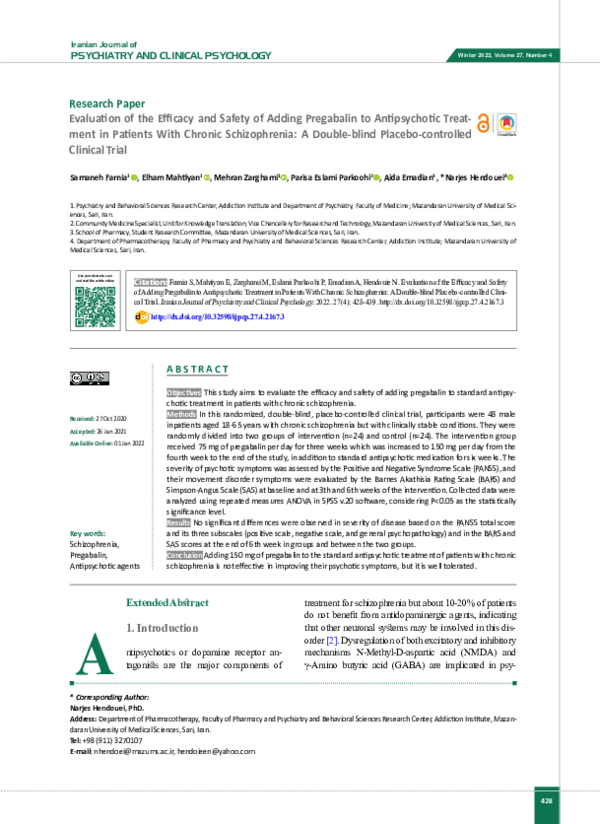 (PDF) Evaluation of the Efficacy and Safety of Adding Pregabalin to ...