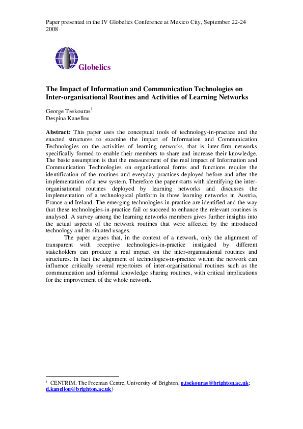 (PDF) The impact of information and communication technologies on inter ...