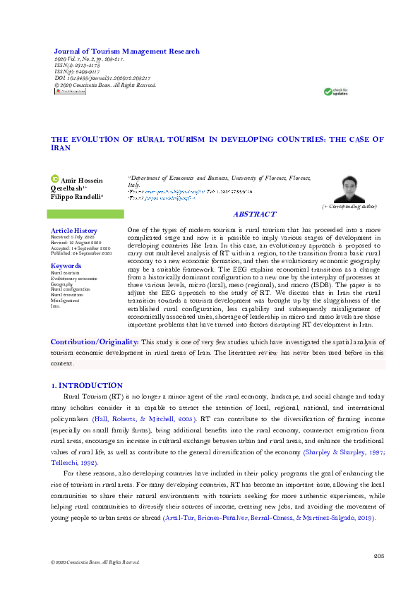(PDF) The Evolution of Rural Tourism in Developing Countries: The Case ...