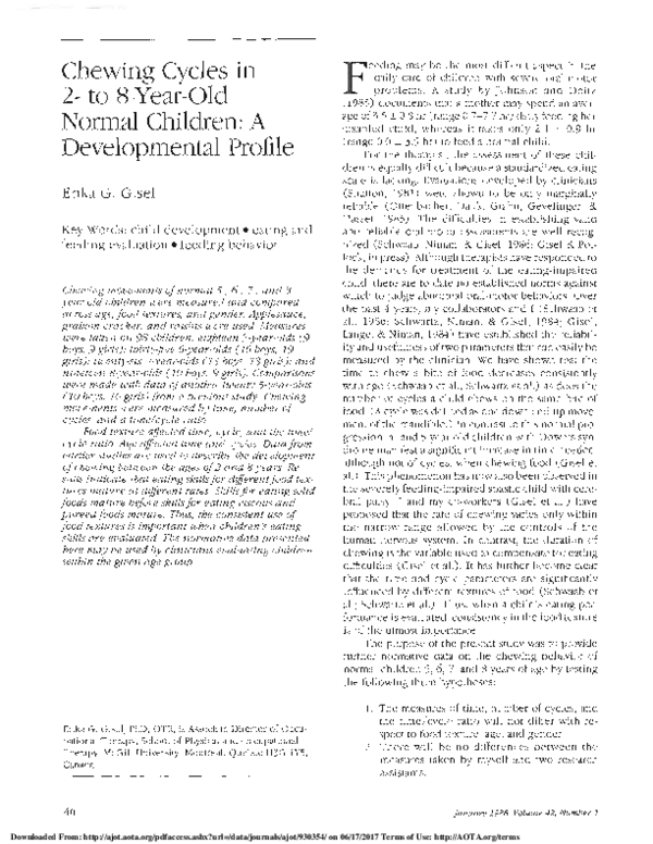 (PDF) Chewing Cycles in 2- to 8-Year-Old Normal Children: A ...