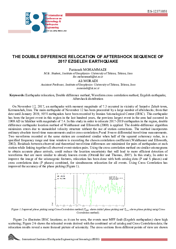(PDF) The Double Difference Relocation of Aftershock Sequence of 2017 ...