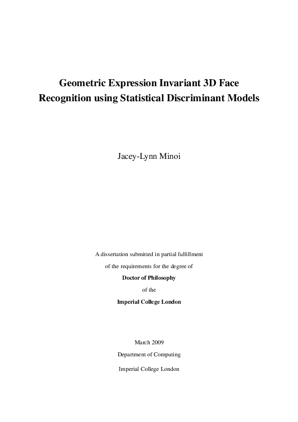 (PDF) Geometric expression invariant 3D face recognition using ...