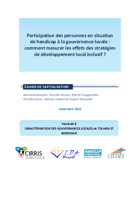 (PDF) Participation des personnes en situation de handicap à la ...