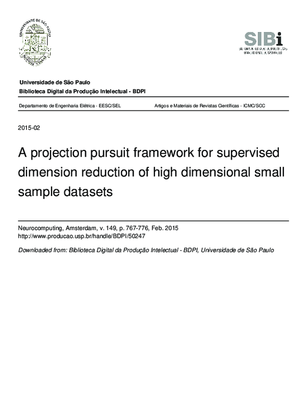 (PDF) A Projection Pursuit framework for supervised dimension reduction ...