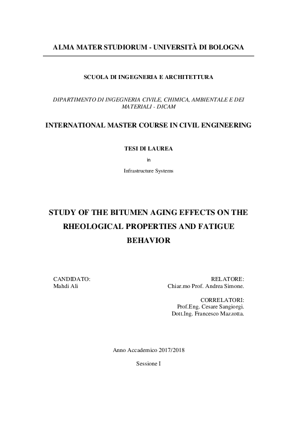 (PDF) Study of the bitumen aging effects on the rheological properties ...