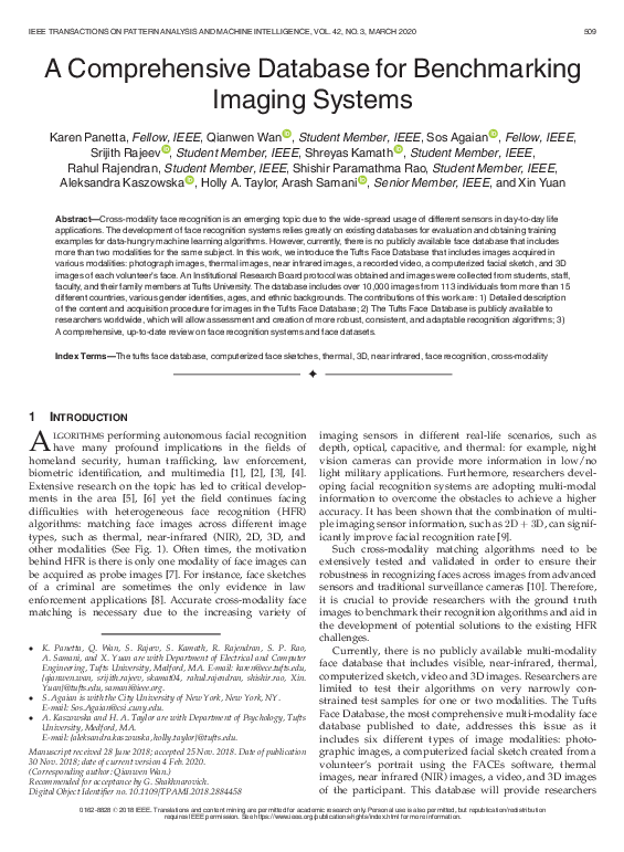 (PDF) A Comprehensive Database for Benchmarking Imaging Systems