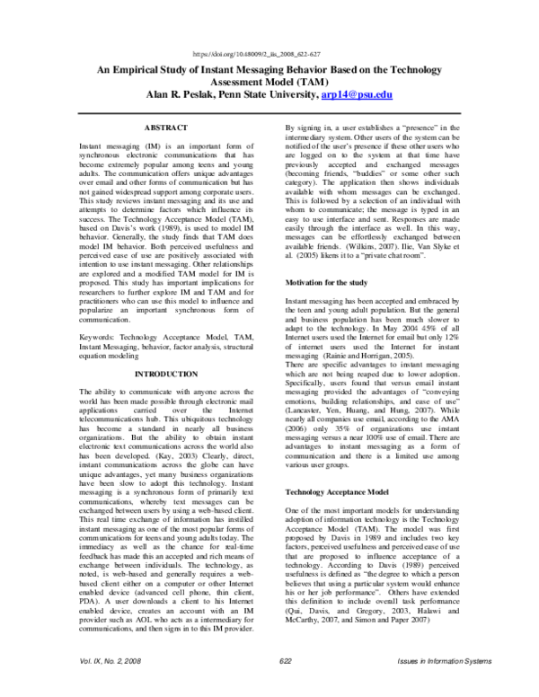 (PDF) An Empirical Study of Instant Messaging Behavior Based on the ...