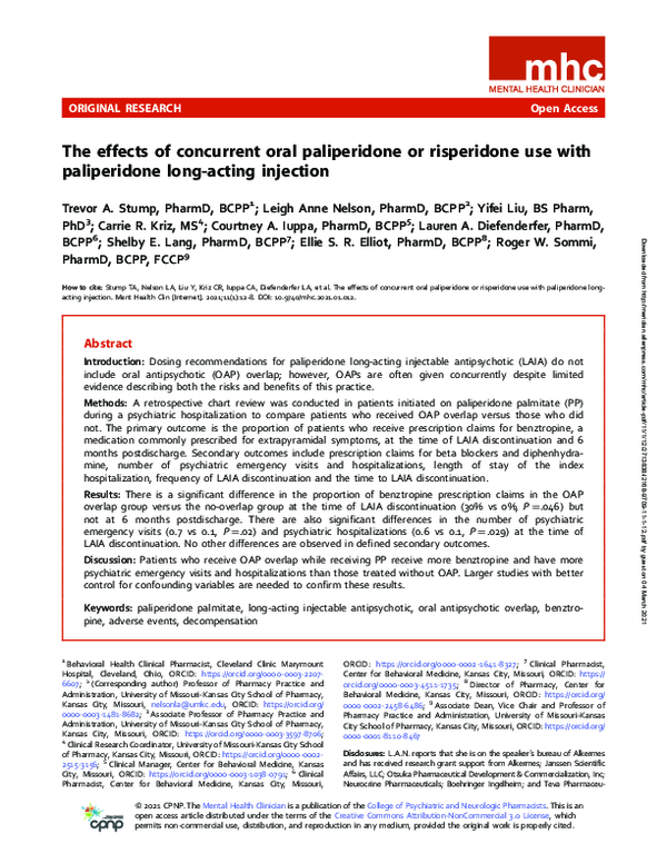(PDF) The effects of concurrent oral paliperidone or risperidone use ...