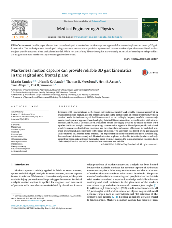 (PDF) Markerless motion capture can provide reliable 3D gait kinematics ...