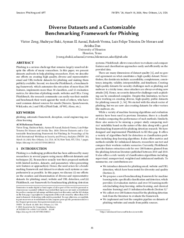 (PDF) Diverse Datasets and a Customizable Benchmarking Framework for ...