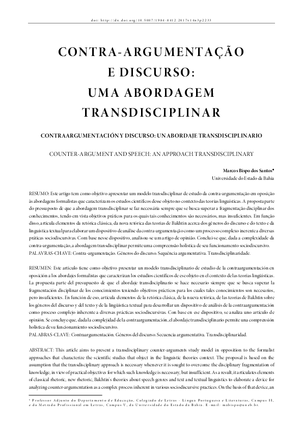 (PDF) Contraargumentação e discurso uma abordagem