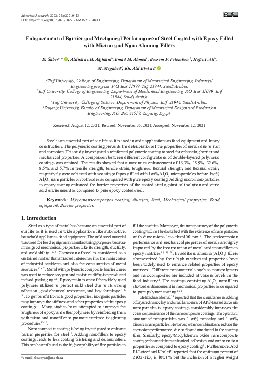 (PDF) Enhancement of Barrier and Mechanical Performance of Steel Coated ...