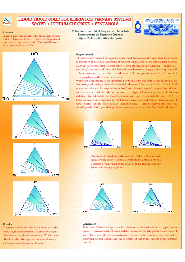 (PDF) Liquid–liquid–solid equilibria for ternary systems water ...