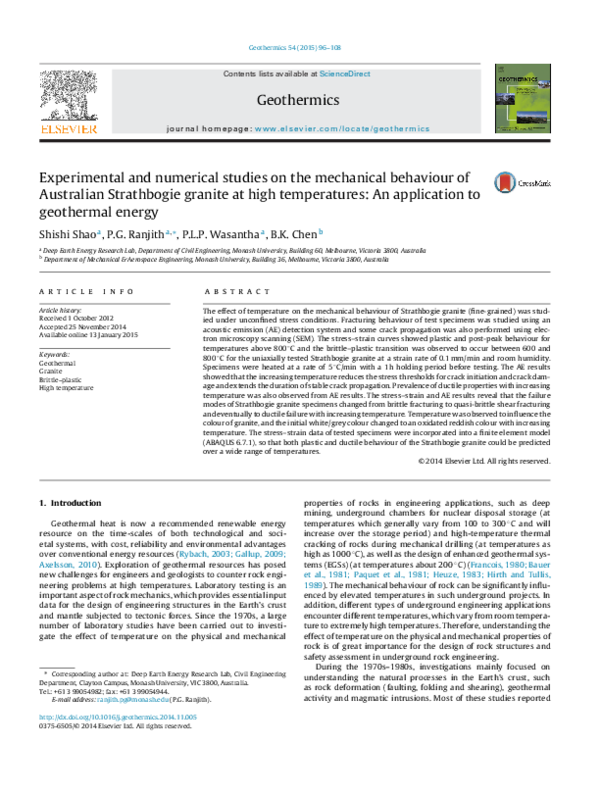 (PDF) Experimental and numerical studies on the mechanical behaviour of ...