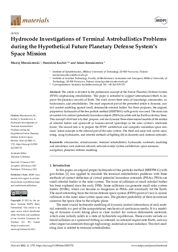 (PDF) Hydrocode Investigations of Terminal Astroballistics Problems ...