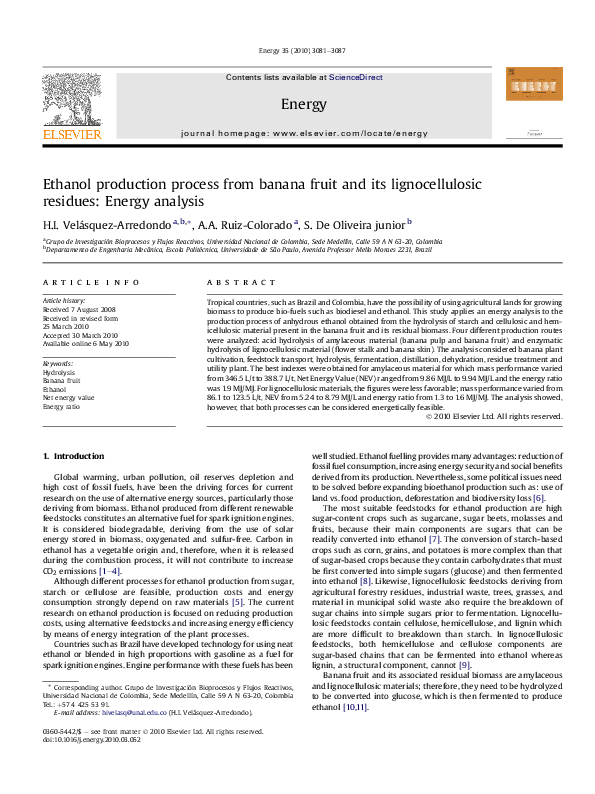 (PDF) Ethanol production process from banana fruit and its ...