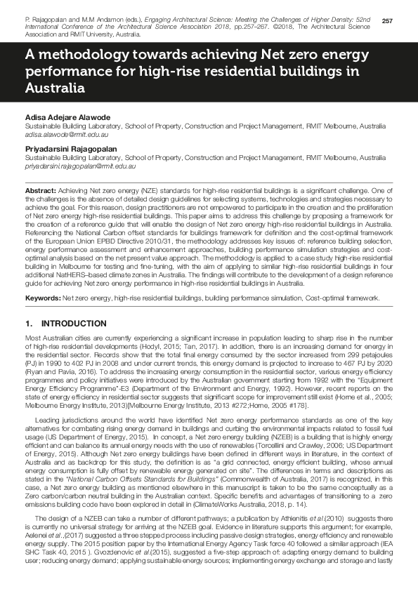 Picture of (PDF) A methodology towards achieving Net zero energy performance for ...