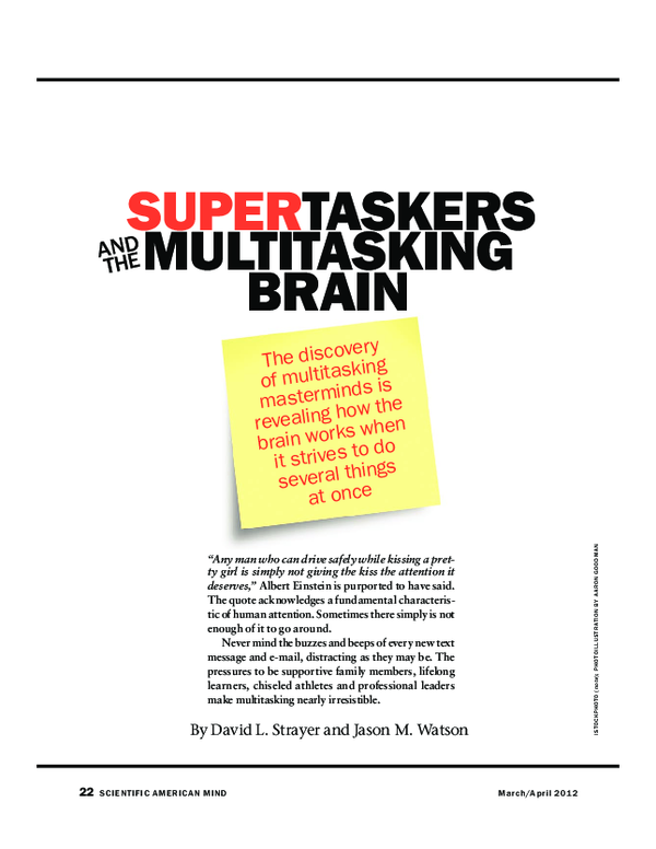 (PDF) Supertaskers and the Multitasking Brain