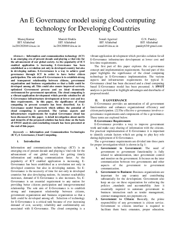 (PDF) An E Governance model using cloud computing technology for ...