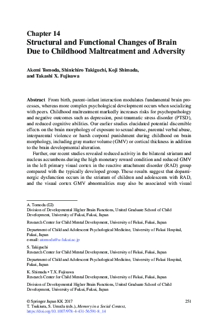 (PDF) Structural and Functional Changes of Brain Due to Childhood ...