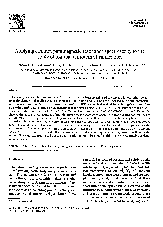 (PDF) Applying electron paramagnetic resonance spectroscopy to the ...