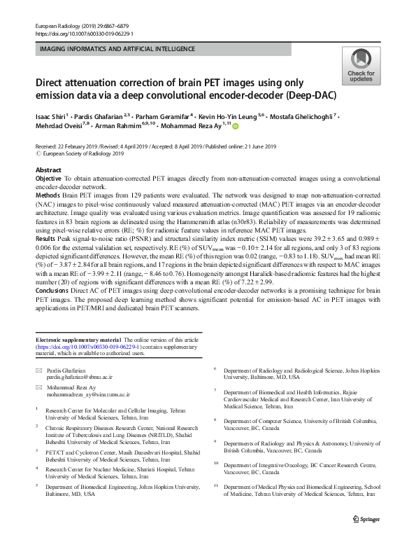 (PDF) Direct attenuation correction of brain PET images using only ...