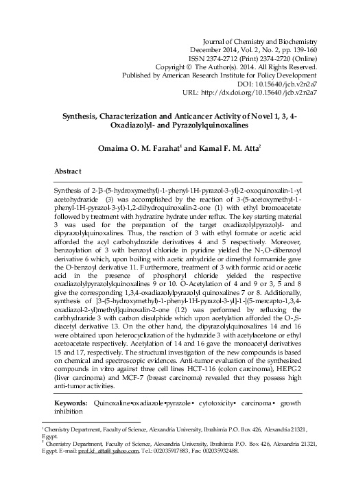 (PDF) Synthesis characterization and anticancer activity of active ...
