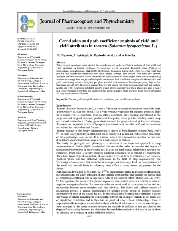 (PDF) Correlation and path coefficient analysis of yield and yield ...