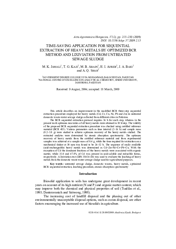 (PDF) Time-saving application for sequential extraction of heavy metals ...
