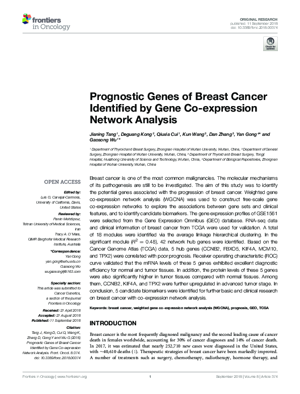 (PDF) Prognostic Genes of Breast Cancer Identified by Gene Co ...
