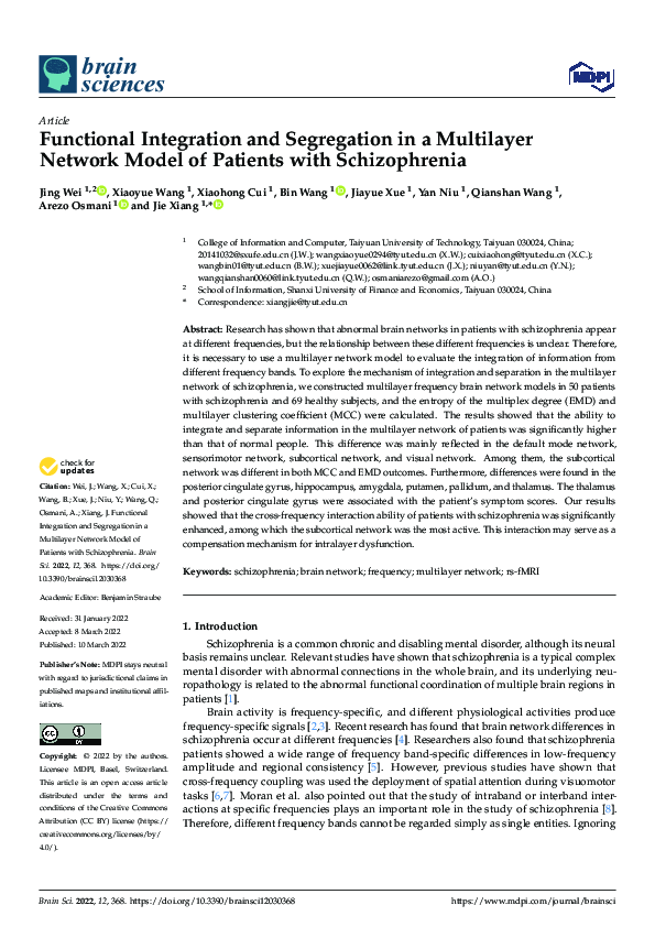 (PDF) Functional Integration and Segregation in a Multilayer Network ...