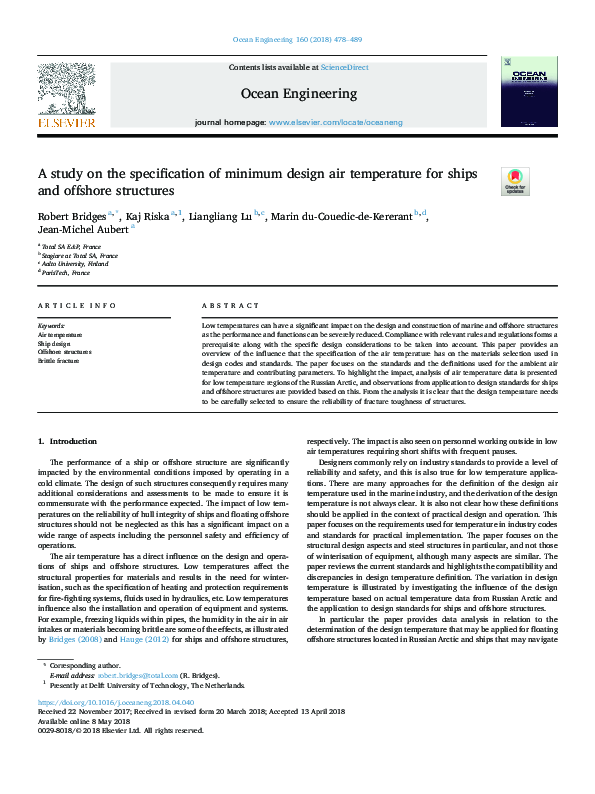 (PDF) A study on the specification of minimum design air temperature ...