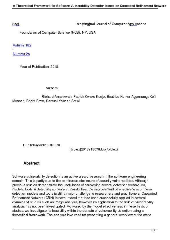 (PDF) A Theoretical Framework for Software Vulnerability Detection ...