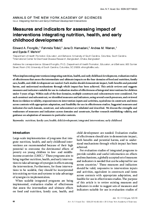(PDF) Measures and indicators for assessing impact of interventions ...
