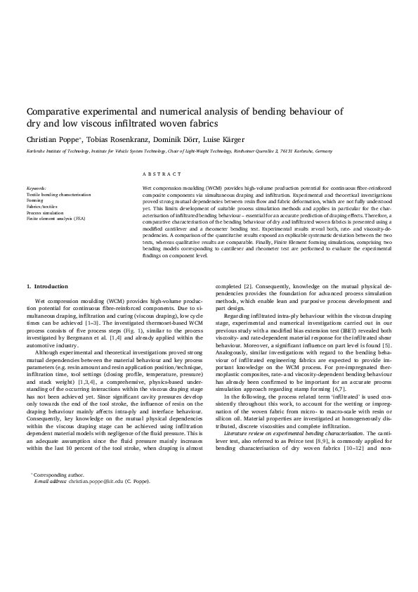 (PDF) Comparative experimental and numerical analysis of bending ...
