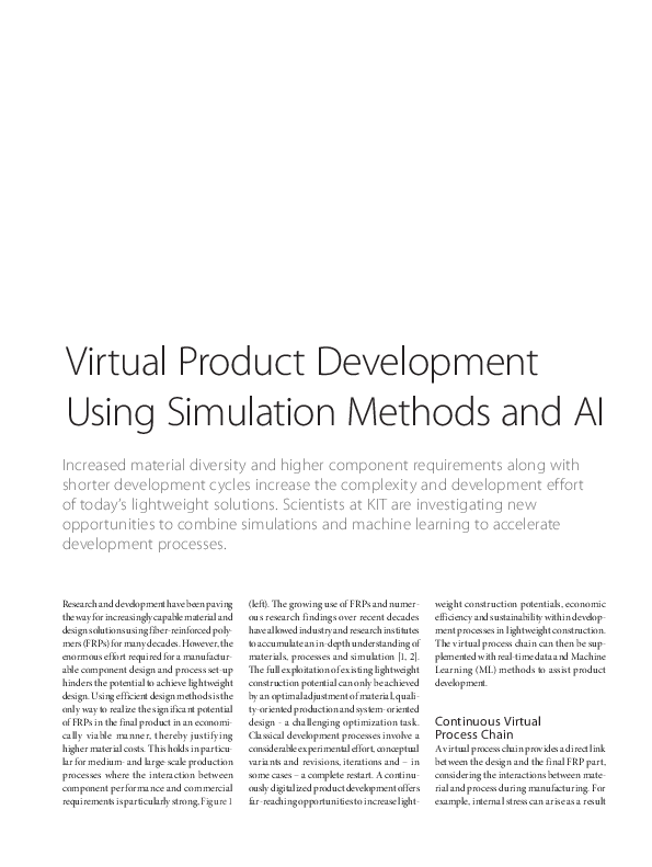 (PDF) Virtual Product Development Using Simulation Methods and AI