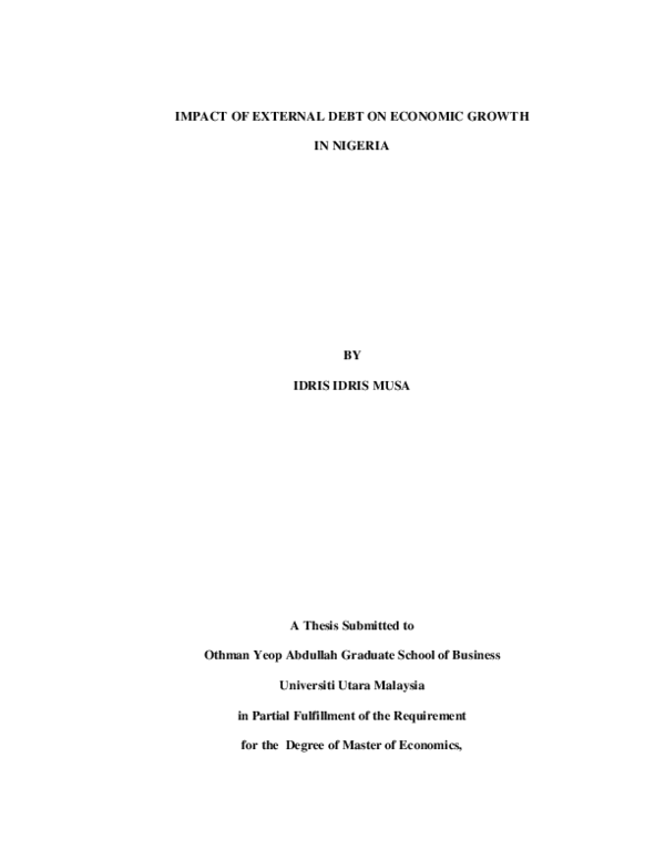 (PDF) The Impact Of External Debt On Economic Growth In Nigeria