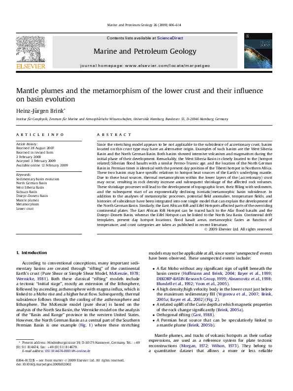 (PDF) Mantle plumes and the metamorphism of the lower crust and their ...