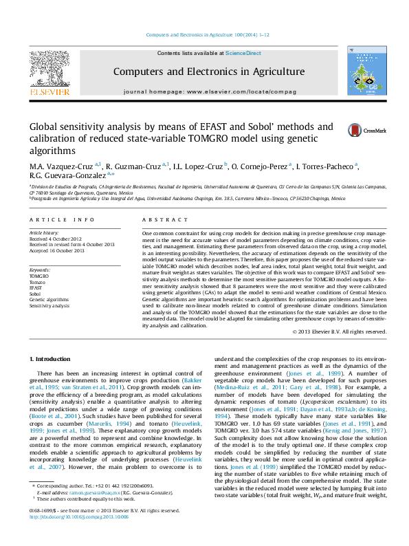 (PDF) Global sensitivity analysis by means of EFAST and Sobol’ methods ...