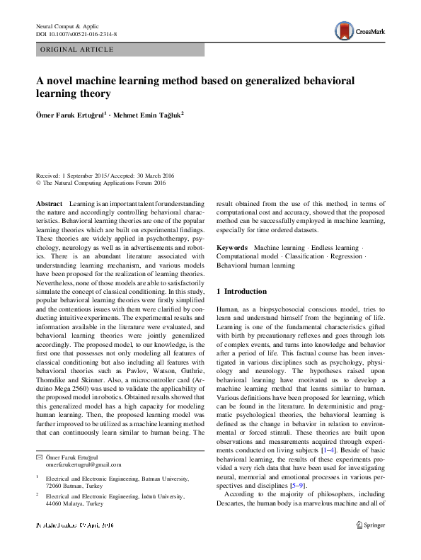 (PDF) A novel machine learning method based on generalized behavioral ...