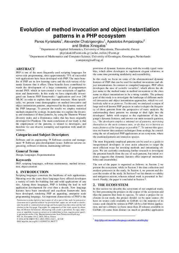 (PDF) Evolution of method invocation and object instantiation patterns ...