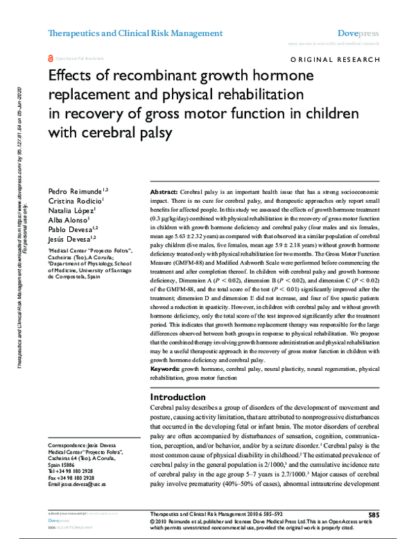 (PDF) Effects of recombinant growth hormone replacement and physical ...