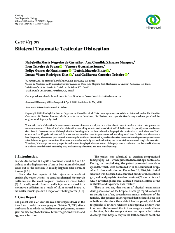 (PDF) Bilateral traumatic testicular dislocation | IVON SOUZA ...
