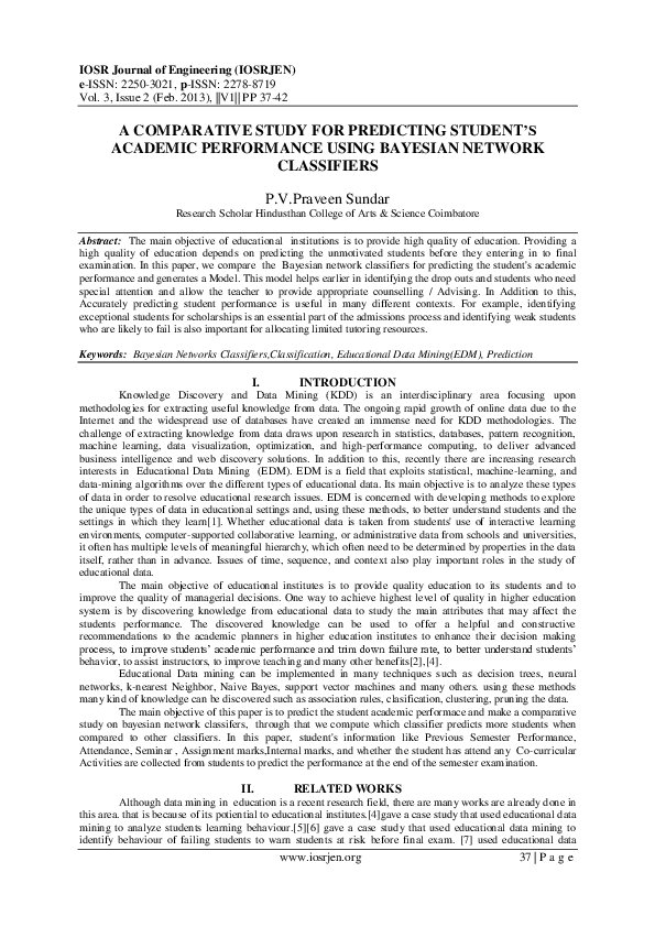 (PDF) A Comparative Study for Predicting Student’s Academic Performance ...