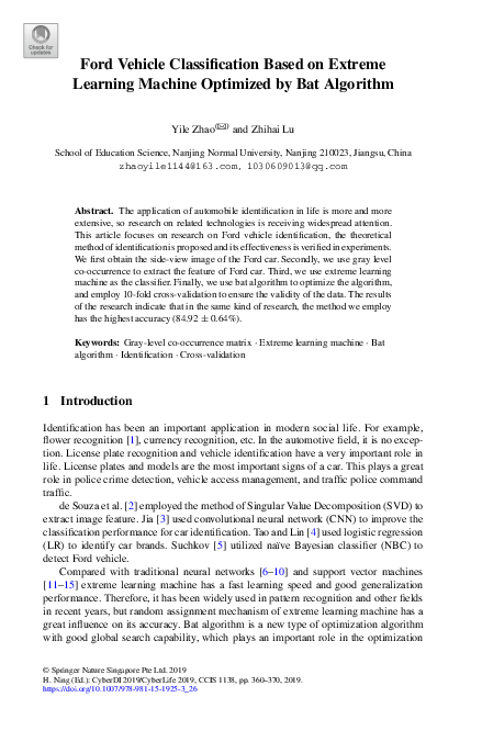 (PDF) Ford Vehicle Classification Based on Extreme Learning Machine ...