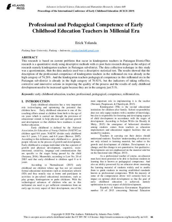 (PDF) Professional and Pedagogical Competence of Early Childhood ...